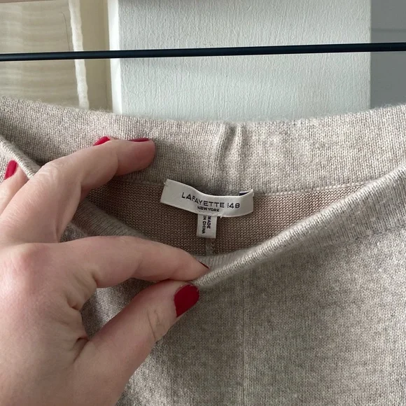 Lafayette 148 New York Cashmere & Silk-Blend Double Knit Pants in Taupe - Picture 7 of 9